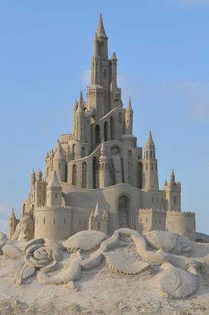 沙雕, 沙子的结构, 沙子的故事, 童话沙雕, 城堡, 沙堡, 建筑