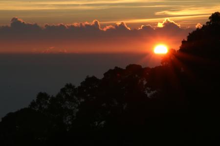 日出, 山, 公园, 泰国