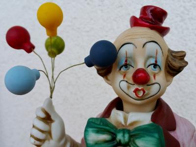 小雕像, 小丑, 气球, 多彩, 有趣, 气球, 生日