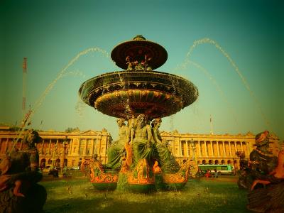 喷泉, 巴黎, 法国, 罗浮宫, 古董, 水游戏, 数字