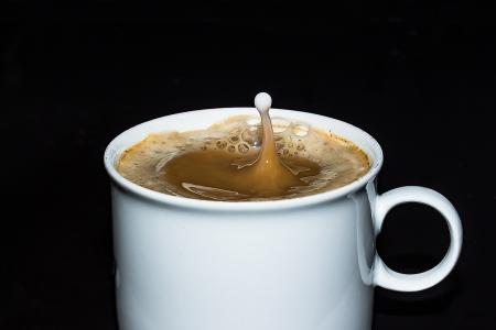 咖啡杯, 杯, 咖啡, 咖啡厅, 泡沫, 咖啡泡沫, 几滴牛奶