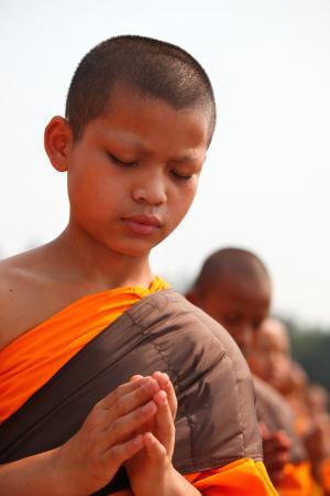 佛教徒, 和尚, 儿童, 祷告, 佛教, 祈祷, 步行