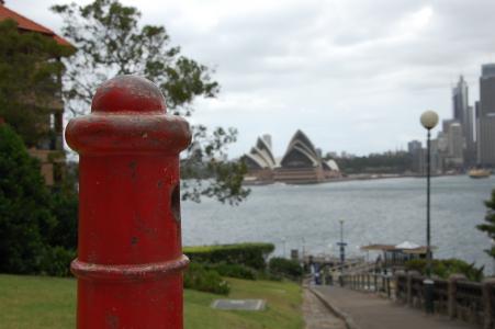 消火栓, 悉尼, 歌剧, 澳大利亚, 红色, 歌剧院
