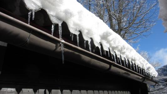 冰柱, 装订线, 雪, 冰, 屋顶, 冬天, 感冒