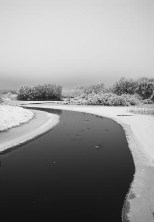 河, 冬天, 雪, 白雪皑皑, 水, 弗罗斯特, 冬季景观