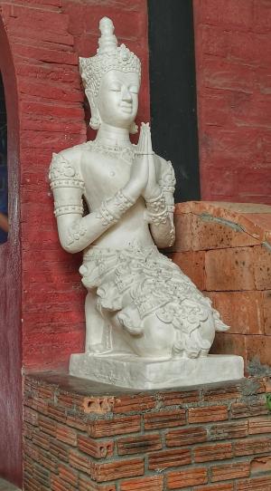 佛, 雕像, 寺, 曼谷, 佛教, 亚洲, 雕塑