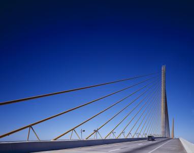 桥梁, 悬索桥, 阳光大道, 坦帕湾, 佛罗里达州, 美国, 海湾海岸