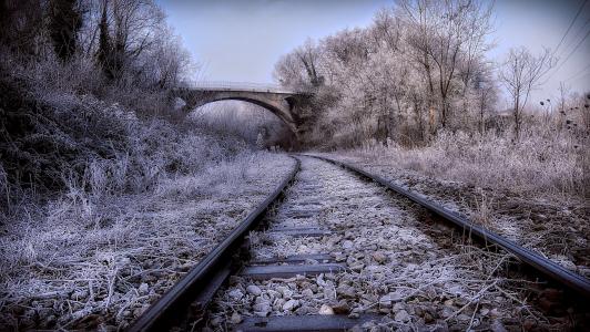 铁路轨道, 寒冷, 拱桥