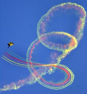 降落伞, 跳伞, 示范, 吸烟, 跳伞, 天空潜水员