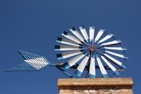 马略卡岛, 风车, 天空, 蓝色, windräder