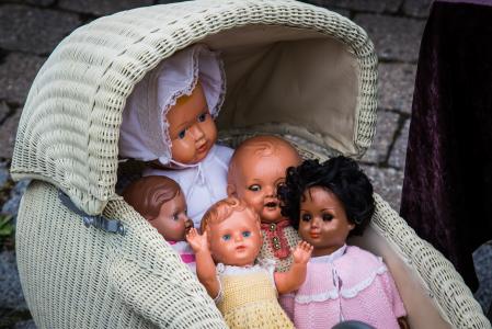 娃娃, 娃娃车, 婴儿车, 玩具, 儿童