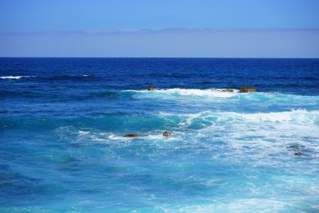 海, 水, 海洋, 宽, 波, 蓝色, blautöne