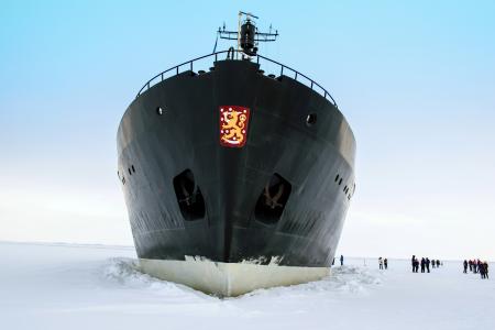破冰船, 芬兰, 芬兰北部, 湾, 凯米, 寒冷的温度, 冬天
