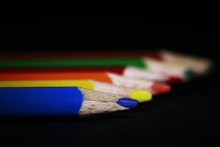 钢笔, 彩色的铅笔, 关闭, 绘制, 学校, 宏观, 油漆
