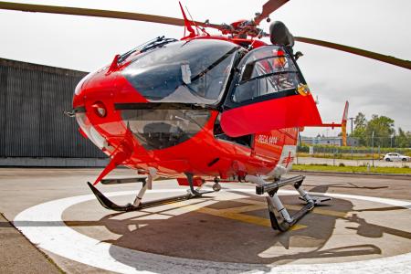 欧, 145, ec145, 直升机, 红色, 关闭, 救援直升机