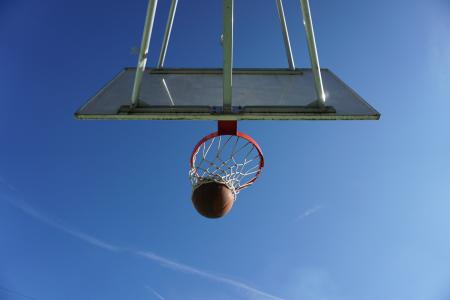 篮球, 购物篮, 篮圈, 体育, 天空, 动态, 午餐