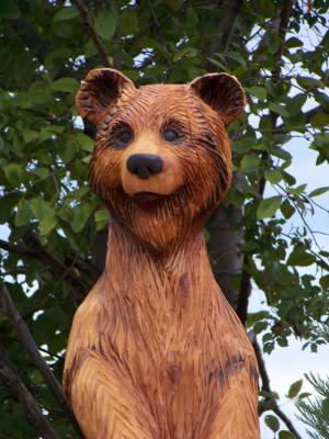 熊, 木制, 雕像, 雕刻, 泰迪, 木材, 装饰