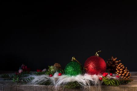 圣诞节, 菠萝, 松树, 星级, 球, 颜色, bodegones