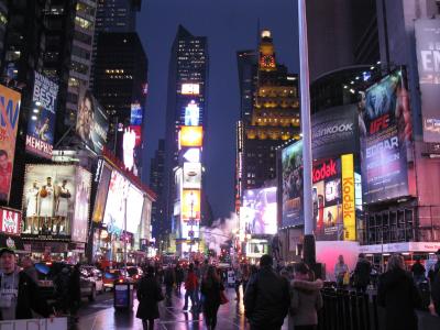 纽约, 时代广场, 曼哈顿, 街道, 城市的灯光, 夜之光, 中城