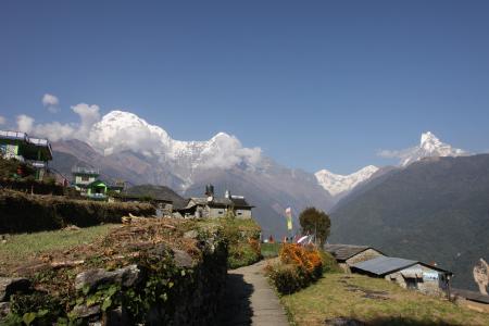 尼泊尔, 跟踪, 雪山, 安纳布尔纳, 山, 自然, 欧洲阿尔卑斯山