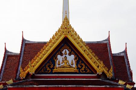 泰国, 曼谷, 寺, 屋顶, 亚洲, 宫, 建设