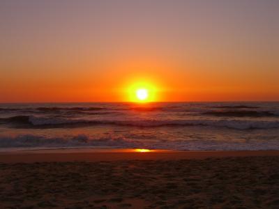 海滩, 葡萄牙, 日落