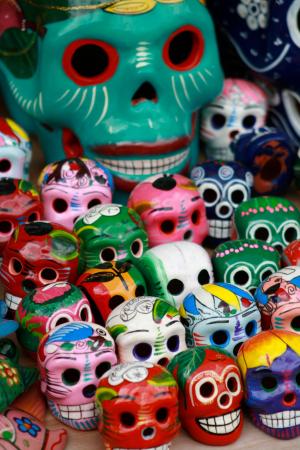 头骨, 纪念品, 墨西哥, 文化, 旅行, 可怕, 装饰