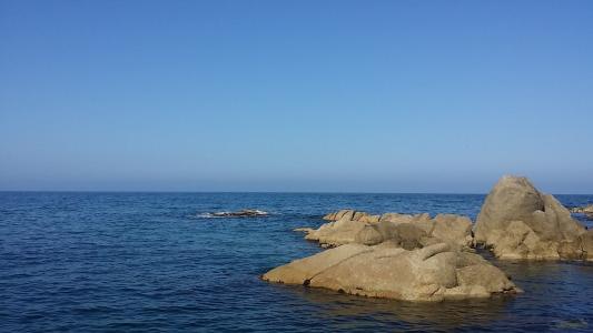 冬海, 蓝蓝的天空, 波, 海, 自然, 岩石-对象, 海岸线