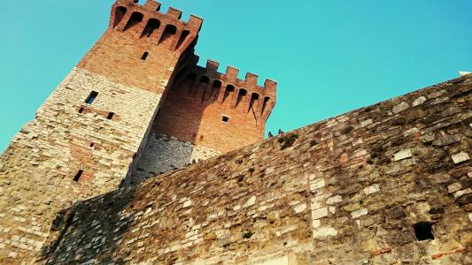 城堡, 墙壁, 城堡入口, 圣安吉洛门, 佩鲁贾, 意大利, 石头