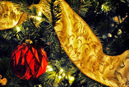 圣诞节, 树, 装饰, 饰品, 红色, 功能区, 圣诞树