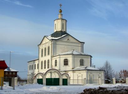 俄罗斯, 教会, 建筑, 雪, 冬天, 天空, 云彩