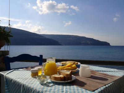早餐, 海, 食品, 健康, 桔子汁, 希腊, 岛屿