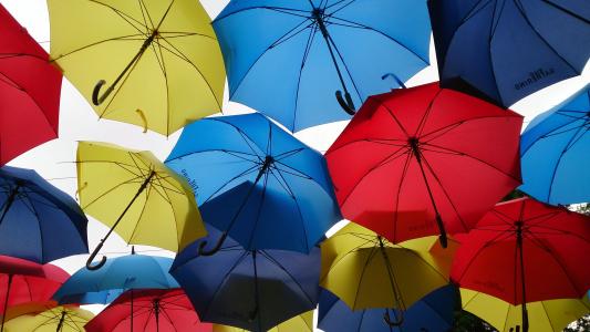 雨伞, 雨, 天气, 多彩, 赛季, 湿法, 秋天