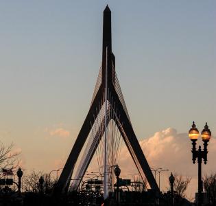 悬索桥, 波士顿, 桥梁, 太阳, 日落, 具有里程碑意义, 建筑
