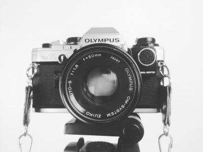 黑白, 相机, 镜头, 奥林巴斯, 照片, 摄影, 图片