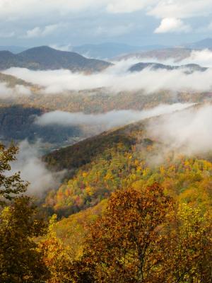 秋天的颜色, 秋天, 北卡罗莱纳州, blue ridge 大道, 阿什维尔, 阿巴拉契亚山脉, 清除风暴