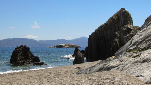 希腊, 斯亚索斯, 岛屿, 海滩, 岩石, 沿岸, 地中海