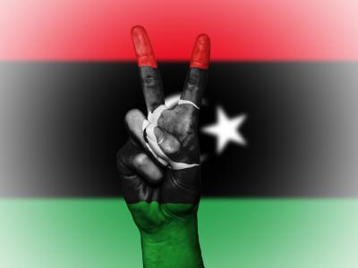 利比亚, 和平, 手, 国家, 背景, 旗帜, 颜色