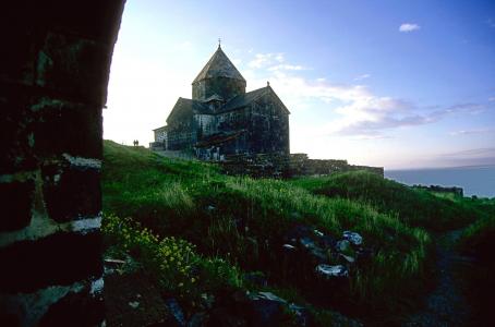 亚美尼亚, 景观, 风景名胜, 教会, 老, 建筑, 小山