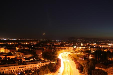 城市天际线, 萨格勒布, 城市夜景, 天际线, 全景, 克罗地亚共和国