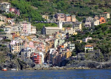 五渔村, 海, 房屋, 颜色, 焦雷, 利古里亚, 意大利