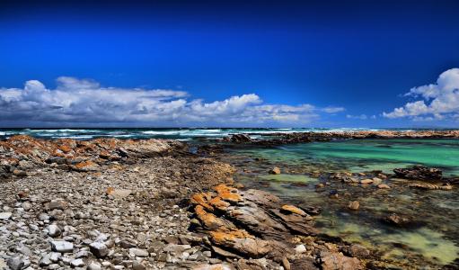 厄角, 环礁湖, 海洋, 蓝色, 岩石, 自然, 南非