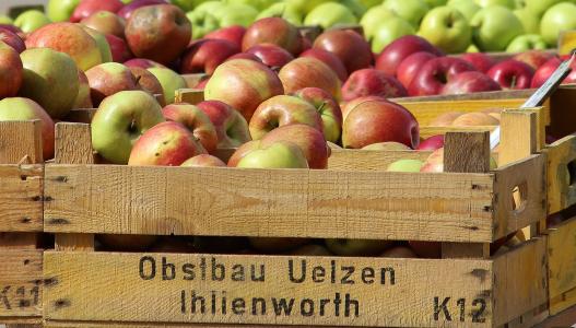 苹果, apfelernte, 木制的盒子, 市场, 农民本地市场, 夏季, 水果