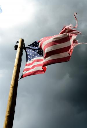 独立日, 4, 7 月, 美国, 美国, 国旗, 在风中
