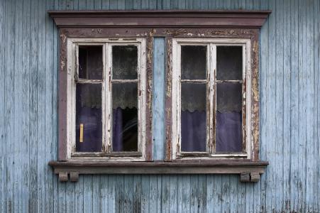 窗口, 旧的窗口, 木建筑, 建筑, 木材-材料, 老, 老式