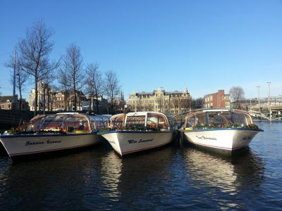 小船, 阿姆斯特丹, 运河, 通道, 荷兰, 荷兰, 圣诞装饰