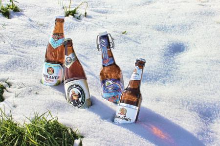 啤酒瓶, 冷冻, 剪辑关闭, 啤酒, 瓶, 雪, 酒精