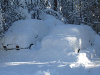 汽车覆盖雪, 冬天, 雪漂移