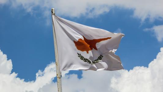 塞浦路斯, 国旗, 挥舞着, 符号, 国家, 风, 会徽
