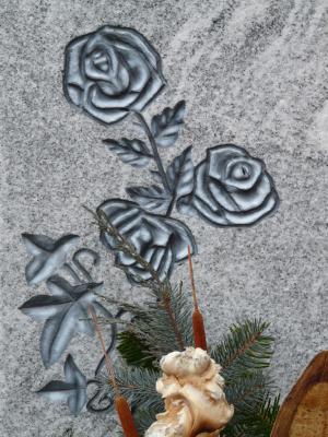玫瑰, 墓碑, 石头, 轮廓分明, 坟墓, 花, 黑色和白色